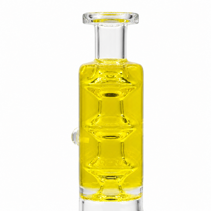 Yellow Glycerin Freezer Liquid Glass Bong – 7 Inch with Cooling Chamber