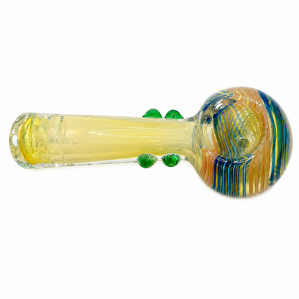 Sunlit Ocean Swirl Thick Glass Spoon Hand Pipe - 4.5 Inch