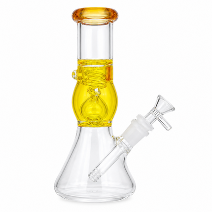 Golden Freeze Freezer Ready Glycerin Beaker Glass Bong 14mm Bowl 8.5 inch