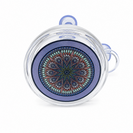Celestial Mandala Blue Sphere Glass Bong Disc Percolator 14mm Bowl 7 Inch