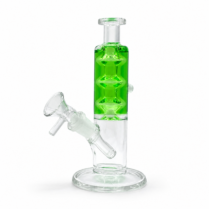 Green Glycerin Freezer Liquid Glass Bong – 7 Inch with Cooling Chamber
