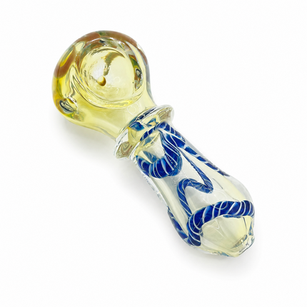 [2PC Bundle] Emerald Gold Fade Handcraft Glass Pipes 3 inch
