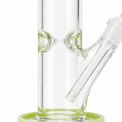 Light Green Accent Straight Tube Glass Water Pipe Ice Catcher 14mm Bowl 11 inch