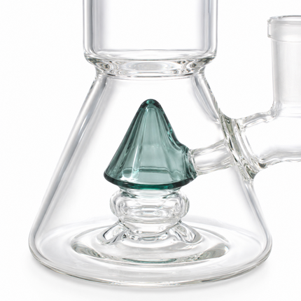 Gray Stratos Tri Cone Percolator Glass Water Pipe 14mm 7 inch