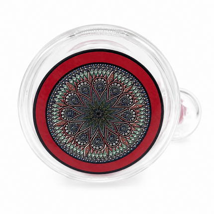 Rosy Mandala Pink Sphere Glass Bong Disc Percolator 14mm Bowl 7 Inch