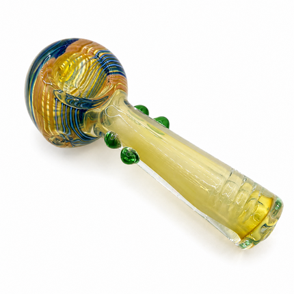 Sunlit Ocean Swirl Thick Glass Spoon Hand Pipe - 4.5 Inch