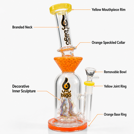 Biigo Sunfire Kraken Tentacle Handcraft Glass Bong - Made in USA - 11 Inch