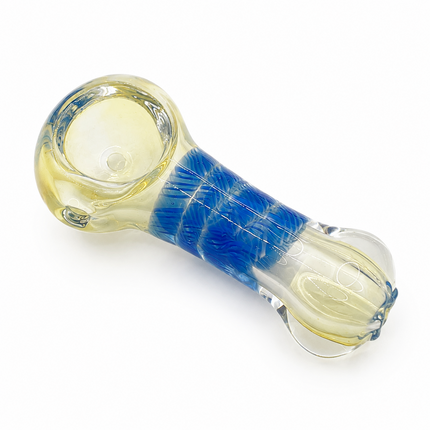 [2PC Bundle] Sapphire Frost Handcraft Glass Pipes Blue Clear 3 inches