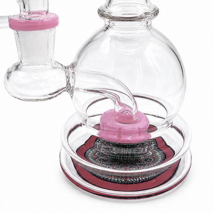 Rosy Mandala Pink Sphere Glass Bong Disc Percolator 14mm Bowl 7 Inch