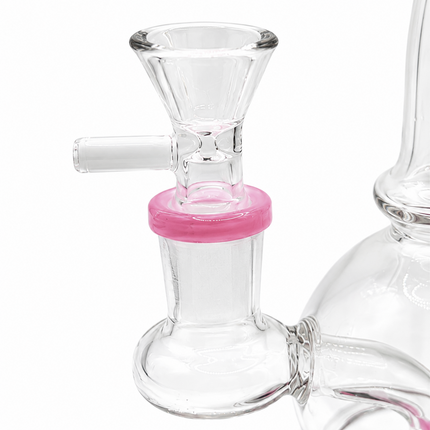 Rosy Mandala Pink Sphere Glass Bong Disc Percolator 14mm Bowl 7 Inch