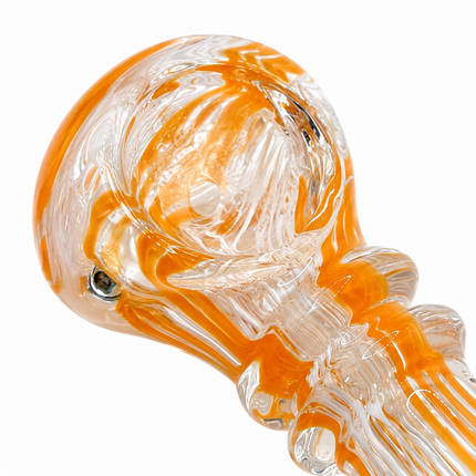 [2PC Bundle] Candy Ribbon Swirl Glass Hand Pipes 3 Inch Assorted Colors