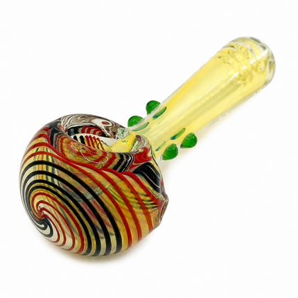 Crimson Harvest Swirl Thick Glass Spoon Hand Pipe - 4.5 Inch