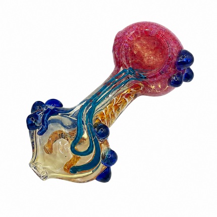 [2PC Bundle] Dragon Vein Twist Body Color Swirl Glass Hand Pipes 4 Inch