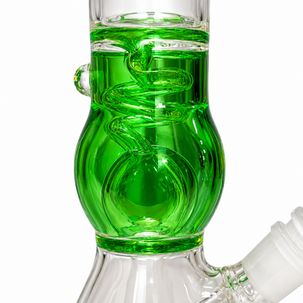 Neon Lime Freezer Ready Glycerin Beaker Glass Bong 14mm Bowl 8.5 inch