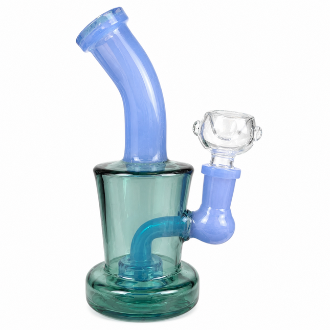 [4PC Bundle] Teal + Dark Gray Yellow Disc Perc Water Pipe 14mm 6 inch