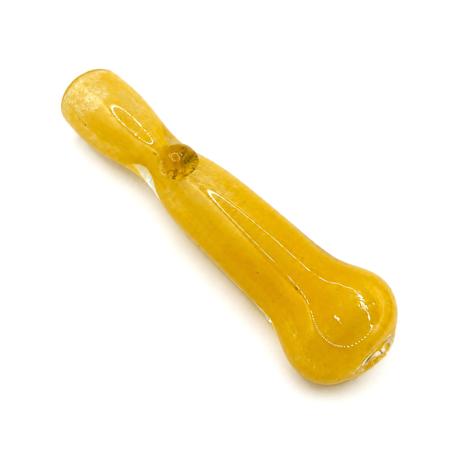 Golden Honey Handcraft Glass Chillum Pipe Yellow Amber Accent 3~3.5 inch