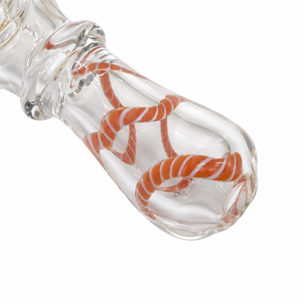 [2PC Bundle] Desert Coil Twist Body Glass Hand Pipe Set Clear Swirl Design