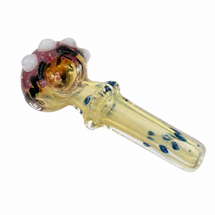 [2PC Bundle] Blueberry Crown Bubble Glass Hand Pipe Raised Dot 4.5 Inch