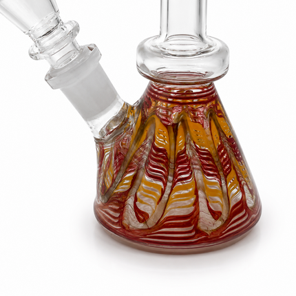Amber Sunset Swirl 14mm Mini Beaker Glass Water Pipe Straight Neck