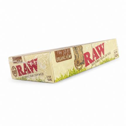 RAW Organic Hemp 1 1/4 Rolling Papers Box – 24 Packs, 50 Leaves Per Pack