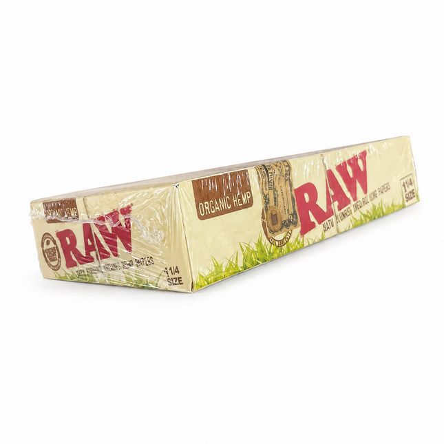 RAW Organic Hemp 1 1/4 Rolling Papers Box – 24 Packs, 50 Leaves Per Pack