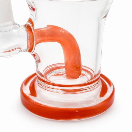 Orange Accent Clear Mini Glass Water Pipe – 6–6.5 Inch Compact Bong with Bowl