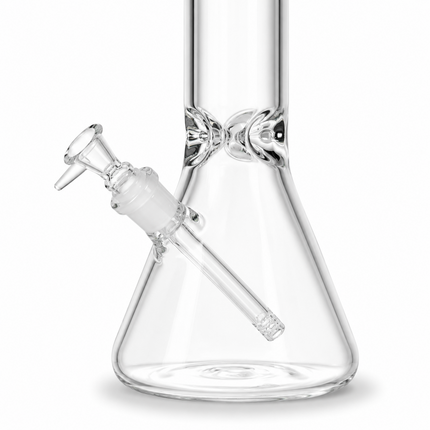 Black Accent Beaker Glass Water Pipe Ice Catcher 14mm Bowl - 10.5 inch