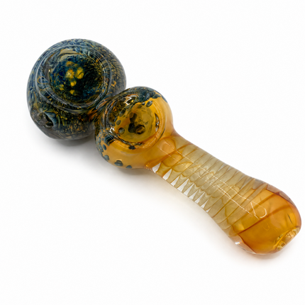 Golden Ember Double Bowl Twist High Quality Glass Hand Pipe 4.5 Inch