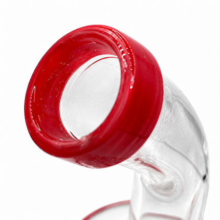 Red Accent Clear Mini Glass Water Pipe – 6–6.5 Inch Compact Bong with Bowl