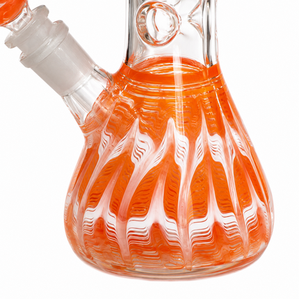 Sunset Blaze Orange 10-Inch Ice Catcher Glass Water Pipe with Bowl