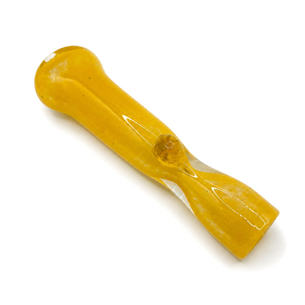 Golden Honey Handcraft Glass Chillum Pipe Yellow Amber Accent 3~3.5 inch