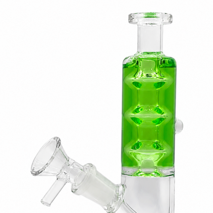Green Glycerin Freezer Liquid Glass Bong – 7 Inch with Cooling Chamber