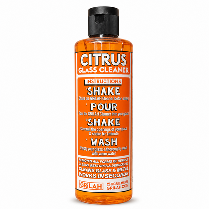 GRILAH Citrus Orange Glass Pipe Bong Cleaner Resin Remover Reusable - 16 oz