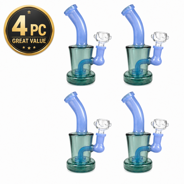 [4PC Bundle] Aqua Sky Drum Body Disc Perc Water Pipe 14mm 6 inch