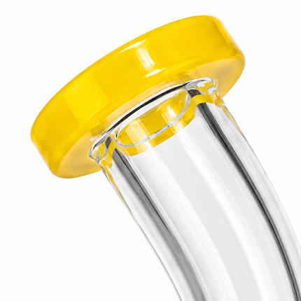 Sunny Mammoth Disc Perc Dandelion Accent Glass Bong Yellow Blue Clear 10 Inch