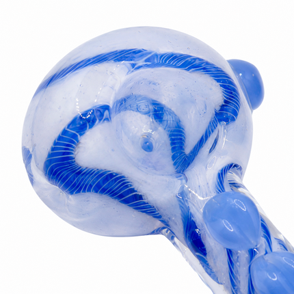 [2PC Bundle] 4 Inch Midnight Serpent Vine Glass Hand Pipe Raised Leaf Swirl