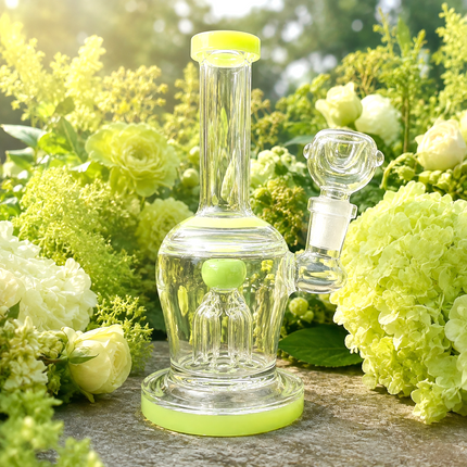 Mint Green Glass Water Pipe Clear Octopus Percolator Tree Perc 7.5 inch