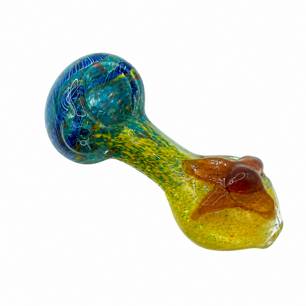[2PC Bundle] Sunset Garden Glass Hand Pipe Set Assorted Colors - 4 inch