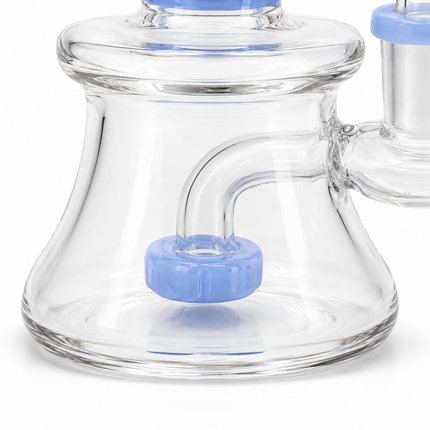 Light Blue Disc Percolator Glass Water Pipe 14mm Bowl 7 inch
