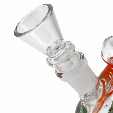 Green Citrus Swirl 14mm Mini Beaker Glass Water Pipe Straight Neck