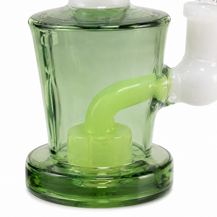[4PC Bundle] Teal + Green White Drum Body Disc Perc Water Pipe 14mm 6 inch