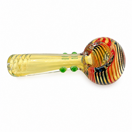 Crimson Harvest Swirl Thick Glass Spoon Hand Pipe - 4.5 Inch