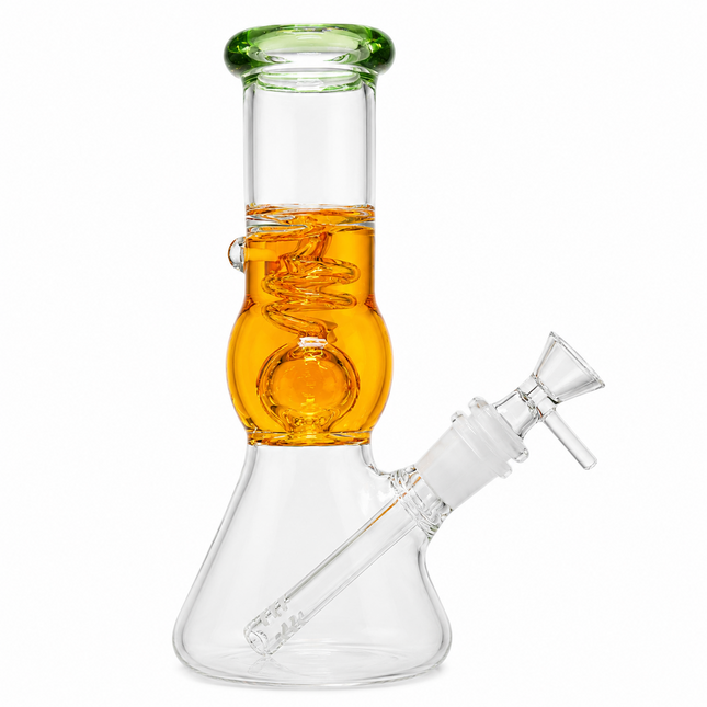 Citrus Orange Freezer Ready Glycerin Beaker Glass Bong 14mm Bowl 8.5 inch