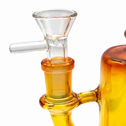 Sunset Chrome Red Yellow Glass Bong Internal Perc 14mm Bowl 8.5 Inch