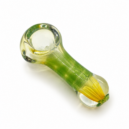 [2PC Bundle] Emerald Frost Handcraft Glass Pipes Green Clear 3 inch