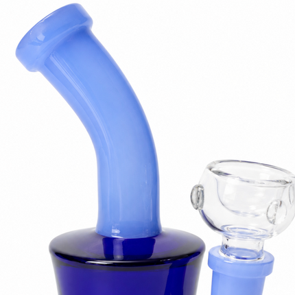 3PC Blue Emerald Amber Mix Disc Perc Water Pipe Set 14mm 6 Inches