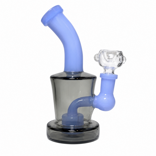 [3PC Bundle] Gray Blue Green Drum Body Disc Perc Water Pipe 14mm 6 Inches