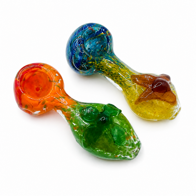 [2PC Bundle] Sunset Garden Glass Hand Pipe Set Assorted Colors - 4 inch