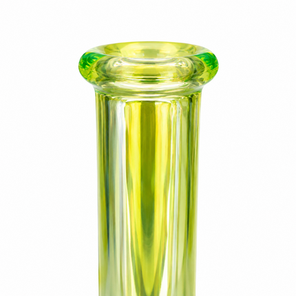 Blue Green Chrome Hexagon Glass Water Pipe Ice Catcher 14mm Bowl 10.5 inch