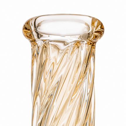 Gold Mirror Chrome Twisted Neck Beaker Glass Water Pipe 14mm Bowl 11 inch